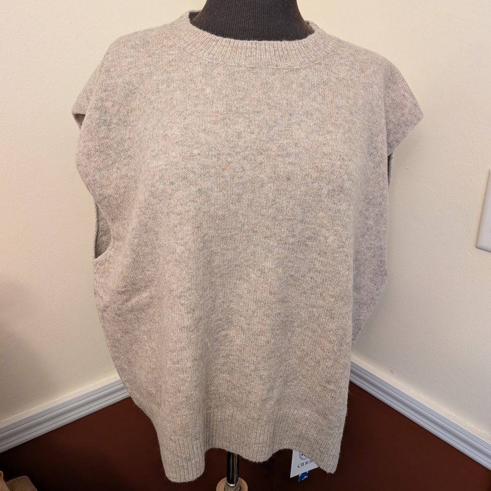Cider Beige Knit Sweater Vest